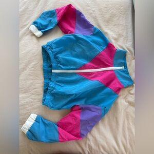 Vibrant Blue Windbreaker Jacket & Pants